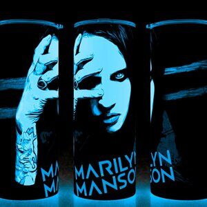 Glow in the Dark Marilyn Manson Rock n Roll Legend Cup Mug Tumbler 20oz